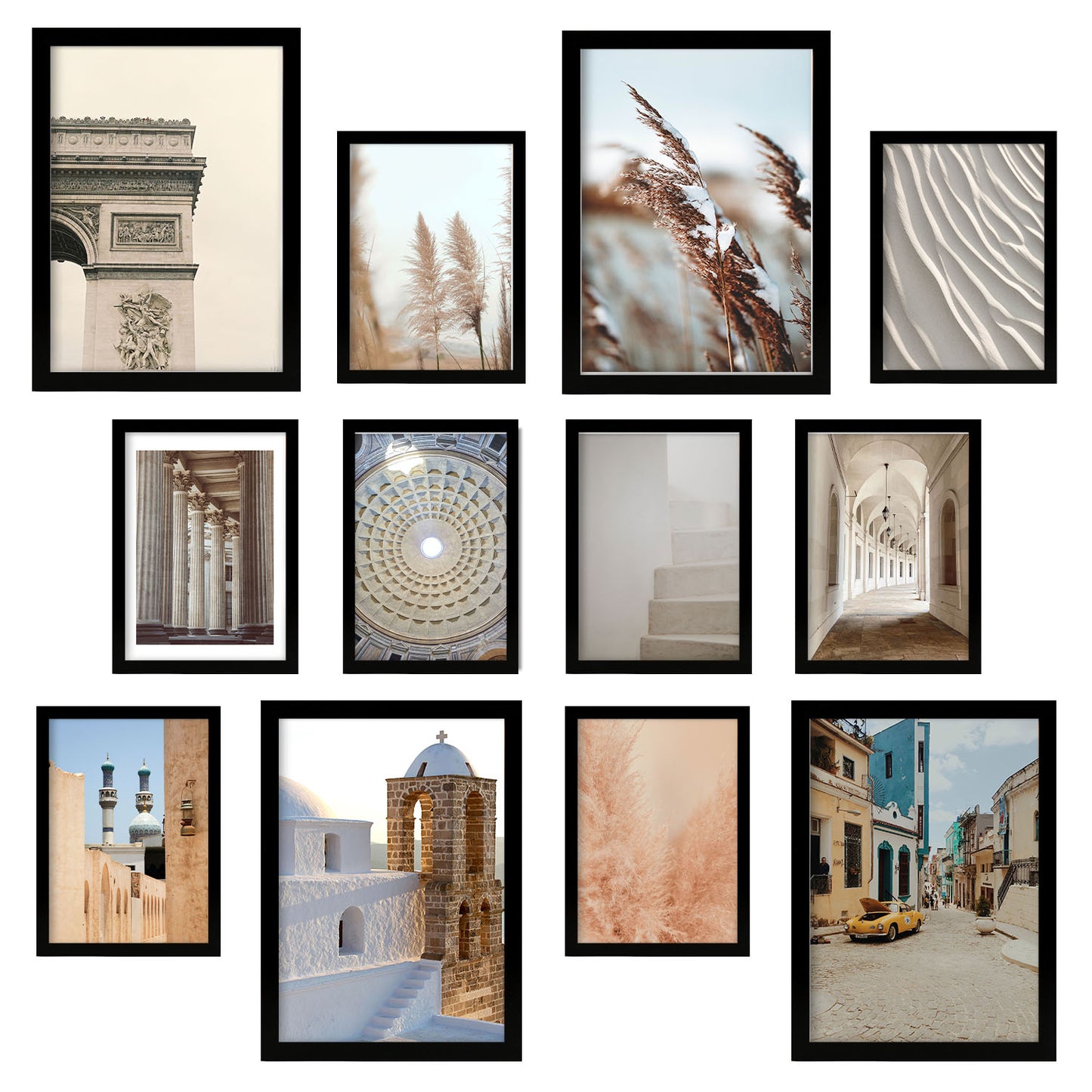 Conjunto de Fotografías de Dunas y Arquitecturas - Láminas de Arte de Pared