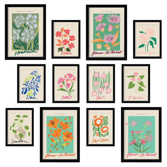 Conjunto Botánica Colorida 2 - Láminas Vibrantes estilo Botánico