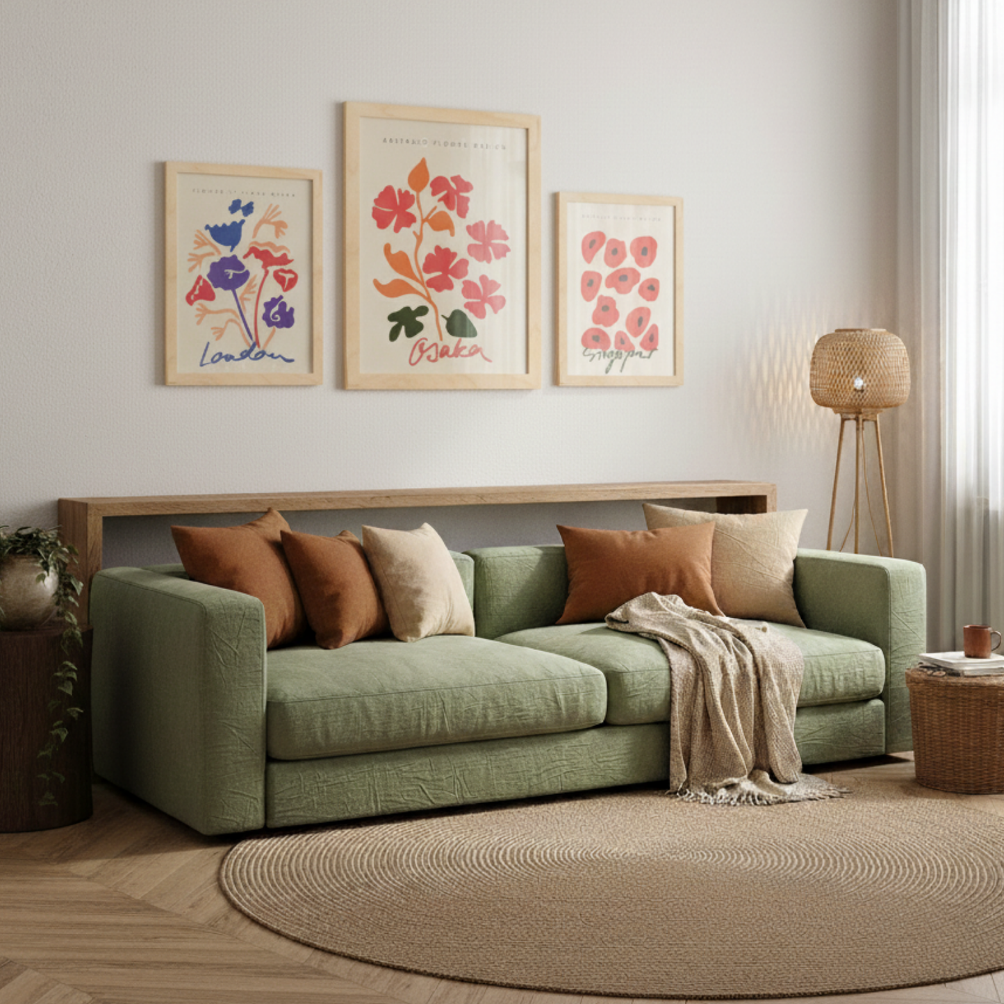 Set de 6 láminas de Collage Floral