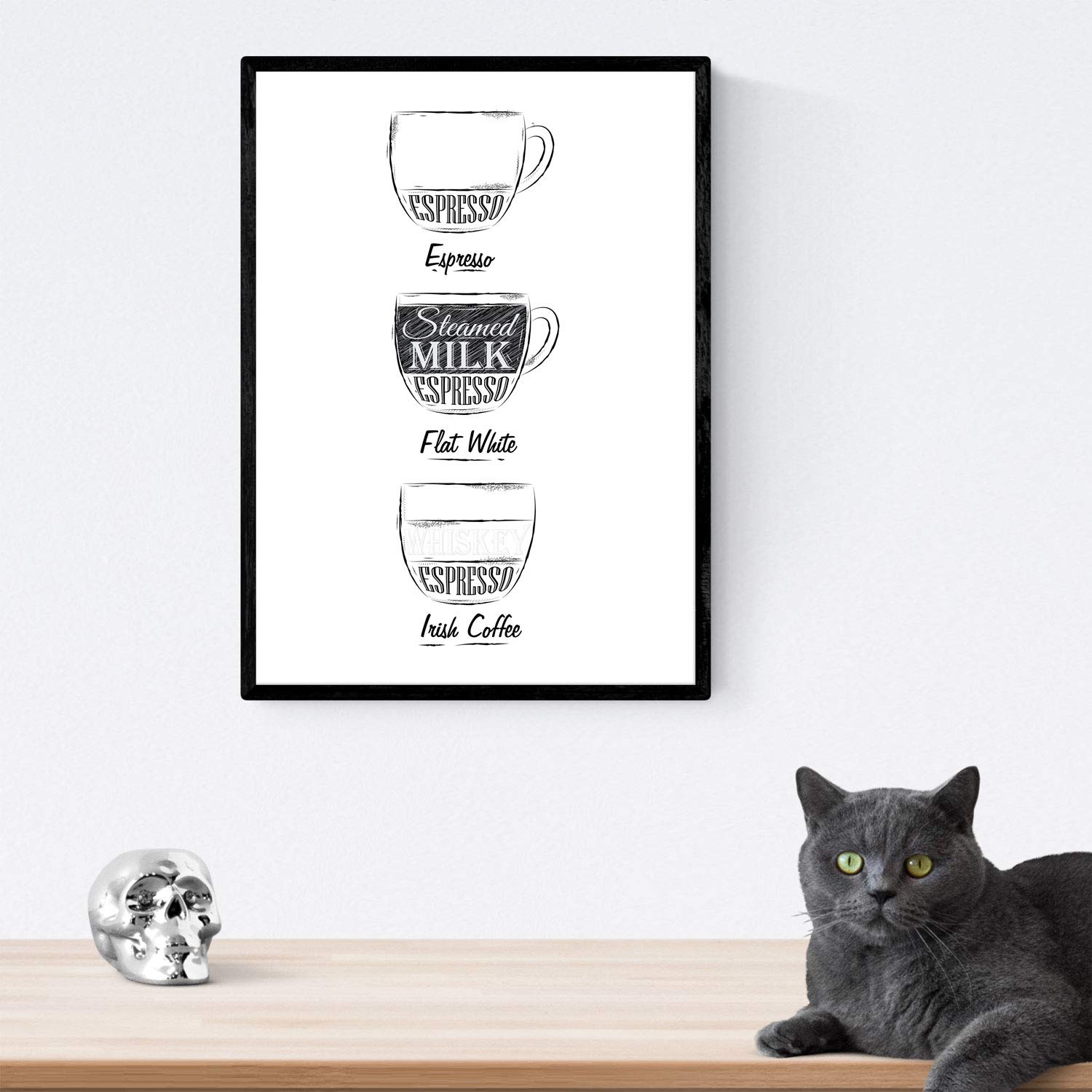 Set de láminas de café. Posters de tipos de café. Café fondo blanco.-Artwork-Nacnic-Nacnic Estudio SL