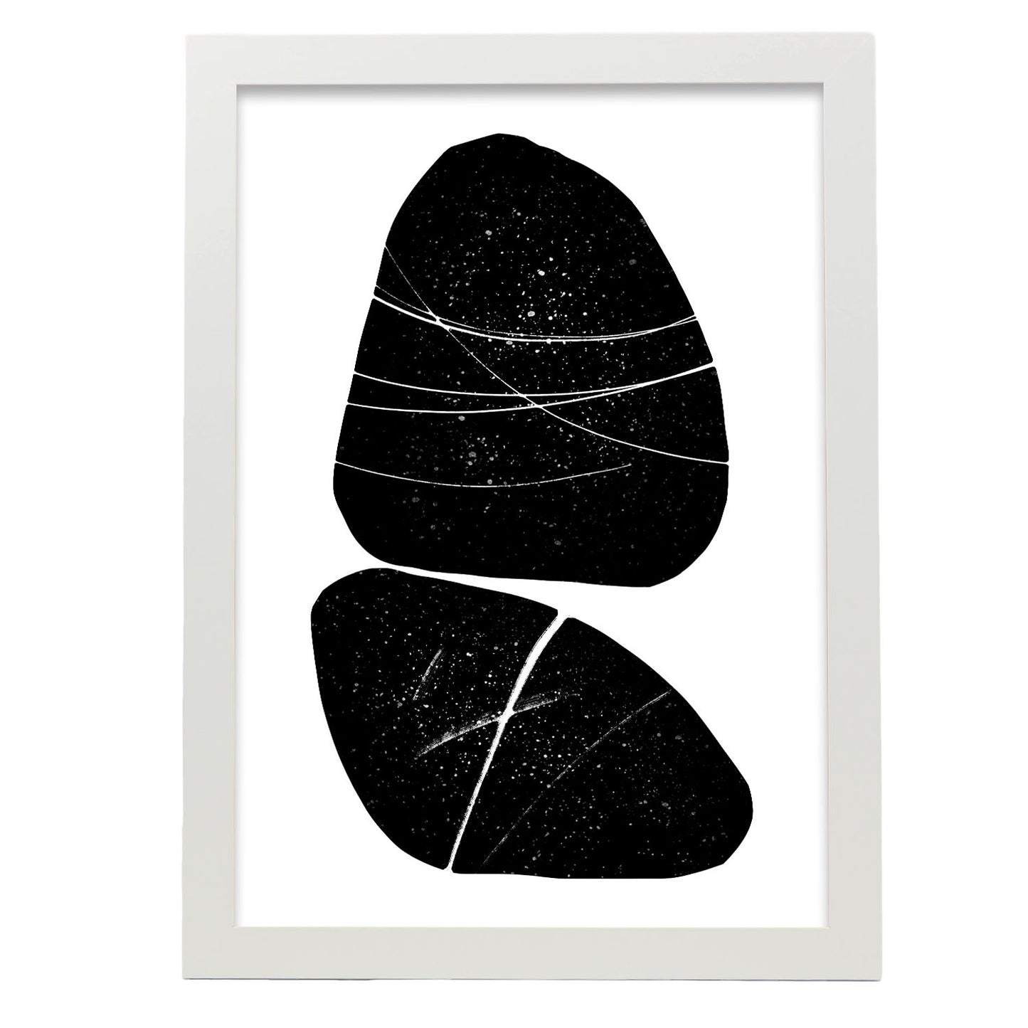 Lamina Nacnic de Piedras de Mármol Negro en Abstracto