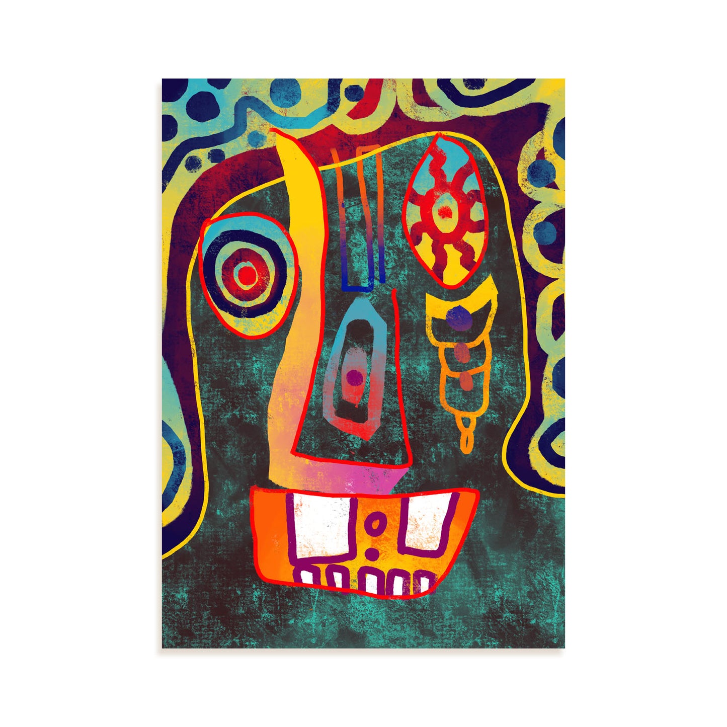 Lamina Nacnic de Colores Tribales Abstractos para Hogar