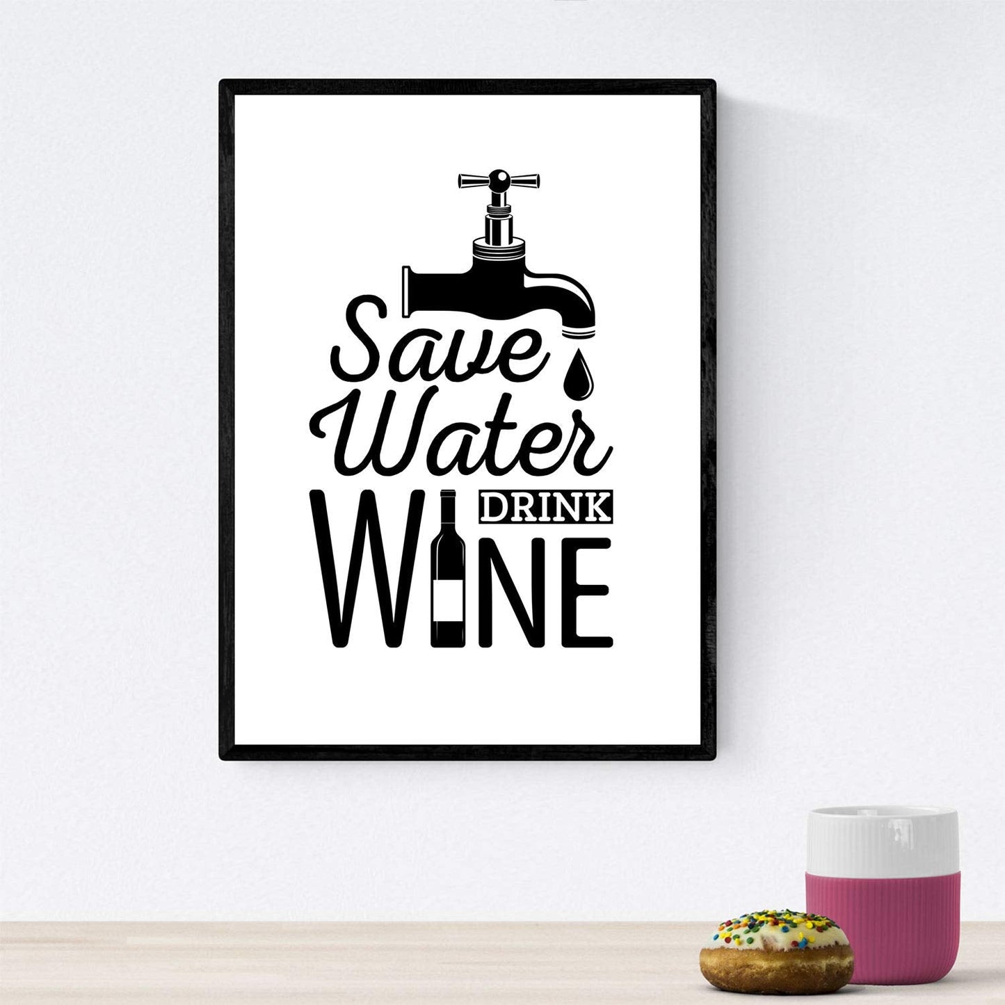 Set de láminas de vino. Posters de vino y bodega. Vino blanco y negro 2.-Artwork-Nacnic-Nacnic Estudio SL