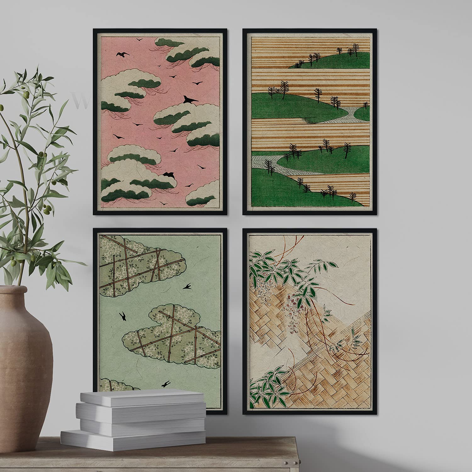 Pack de láminas Paisaje. Pósters con ilustraciones de la revista Vintage japonesa Shin Bijutsukai.-Artwork-Nacnic-Nacnic Estudio SL