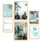 - 6 Láminas Fotografía Agua Turquesa - Impresión Arte Mural Decoración Dormitorio Cabecero Salón - Playa, Relax, Paz - A3 y A4 -Artwork-Nacnic-Marco Madera clara-Nacnic Estudio SL