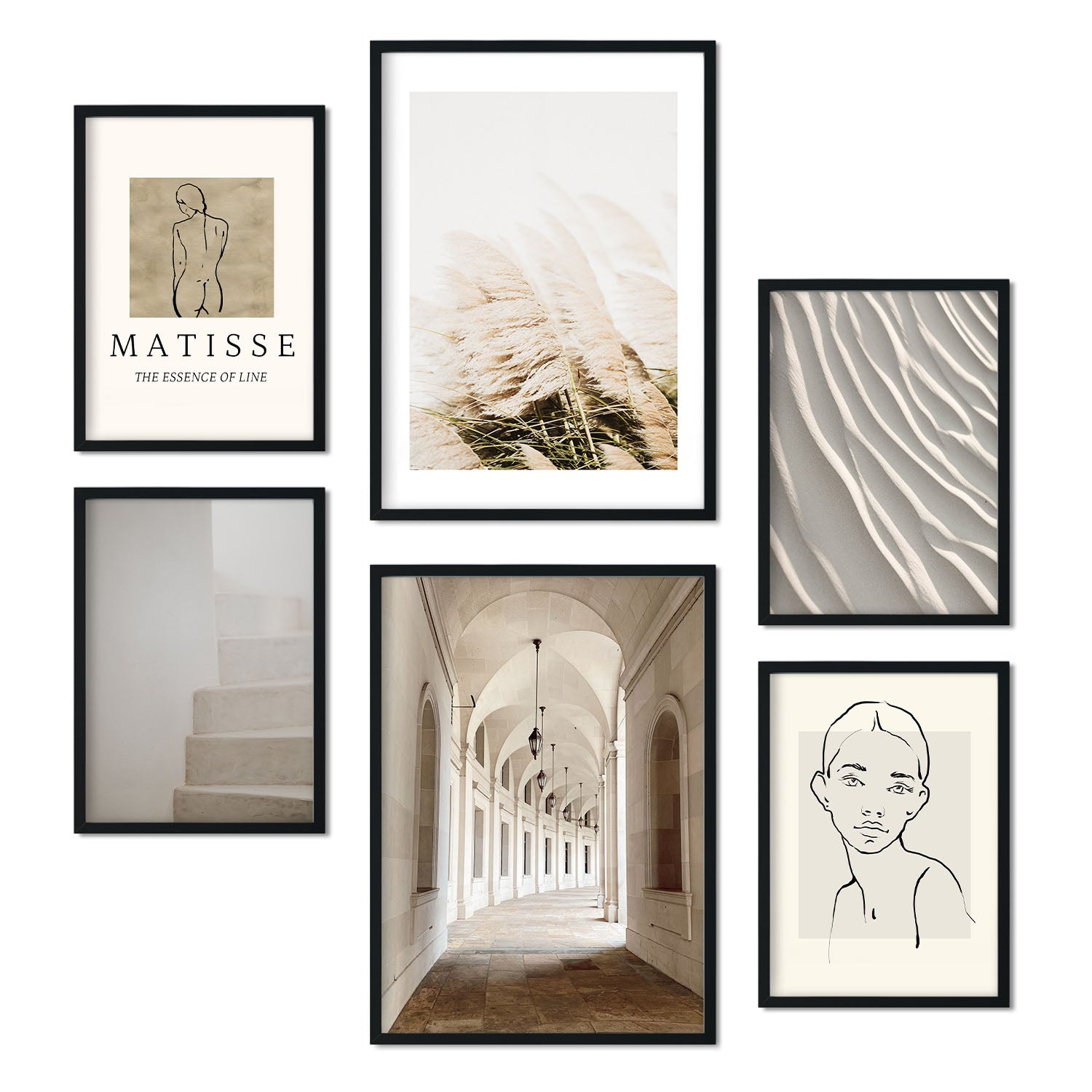 Set 3 con Marco - Matisse Negro y Gris