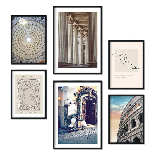 - 6 Láminas Fotográficas Arte en Roma - Pósters Fotos para Decorar Interiores - Cuadros Decorativos Colgantes Pared - A3 y A4 -Artwork-Nacnic-Nacnic Estudio SL