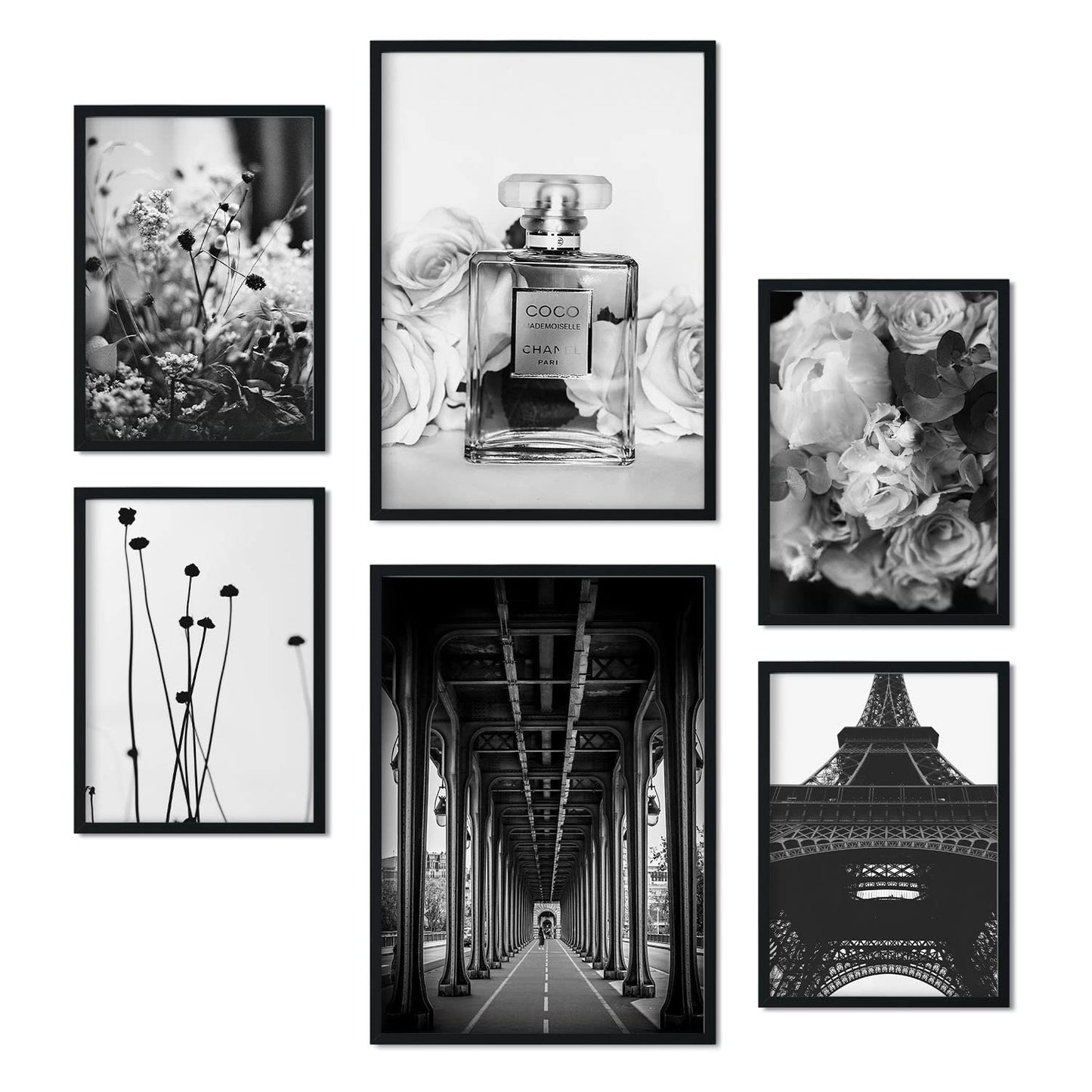 Láminas Fotográficas Minimalistas de París en Blanco y Negro