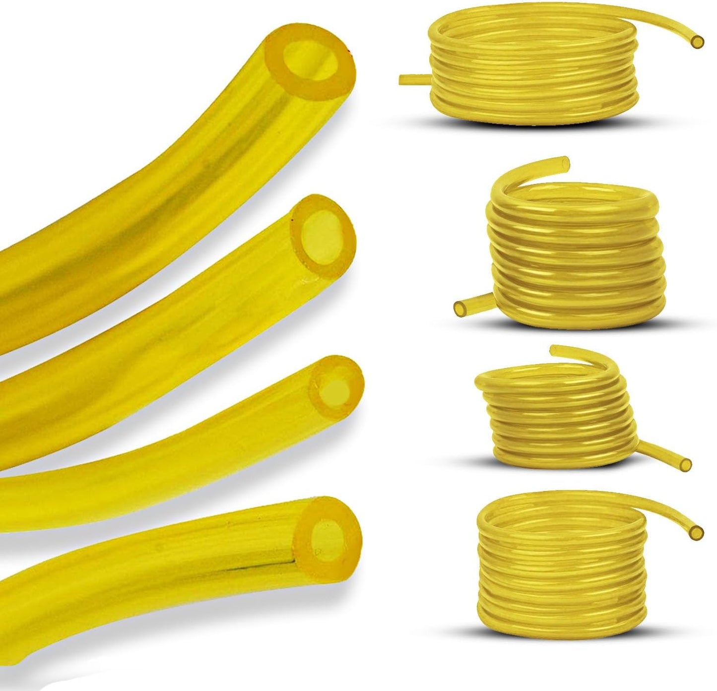 4 tamaños de manguera para desbrozadora, motosierra, soplador y otras herramientas eléctricas para motor de 2 tiempos para Poulan, Craftman (amarillo, 4 piezas)