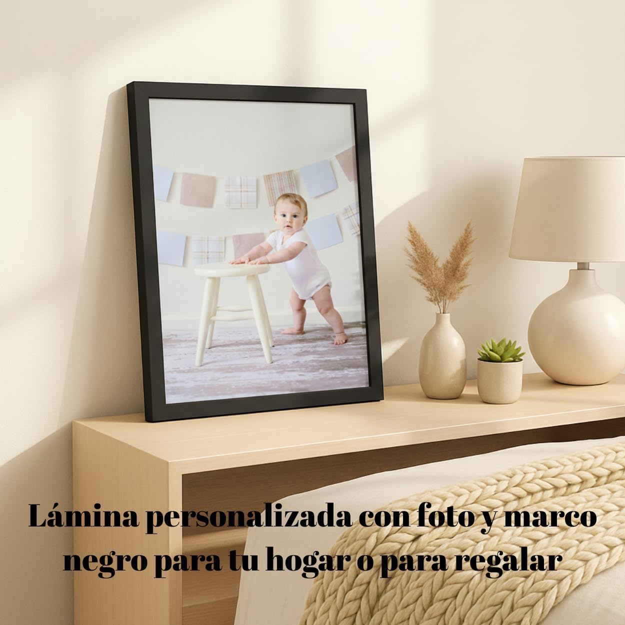 Cuadro personalizado con tu foto | Tu foto enmarcada | Regalo personalizado | Impresión digital de fotografia papel brillo | 100% Personalizable | Regalo para Bodas, Cumpleaños