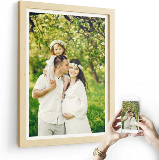 Cuadro personalizado con tu foto | Tu foto enmarcada | Regalo personalizado | Impresión digital de fotografia papel brillo | 100% Personalizable | Regalo para Bodas, Cumpleaños