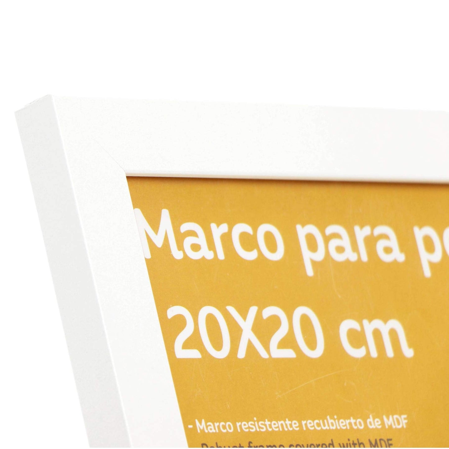 Nacnic - Pack 24 Marcos de Madera MDF Blanco y Vidrio Acrílico | Protección y Expositor de Fotografías, Láminas, Pósters, Cuadros y Decoración para Salón, Dormitorio u Oficina | 20x20 cm