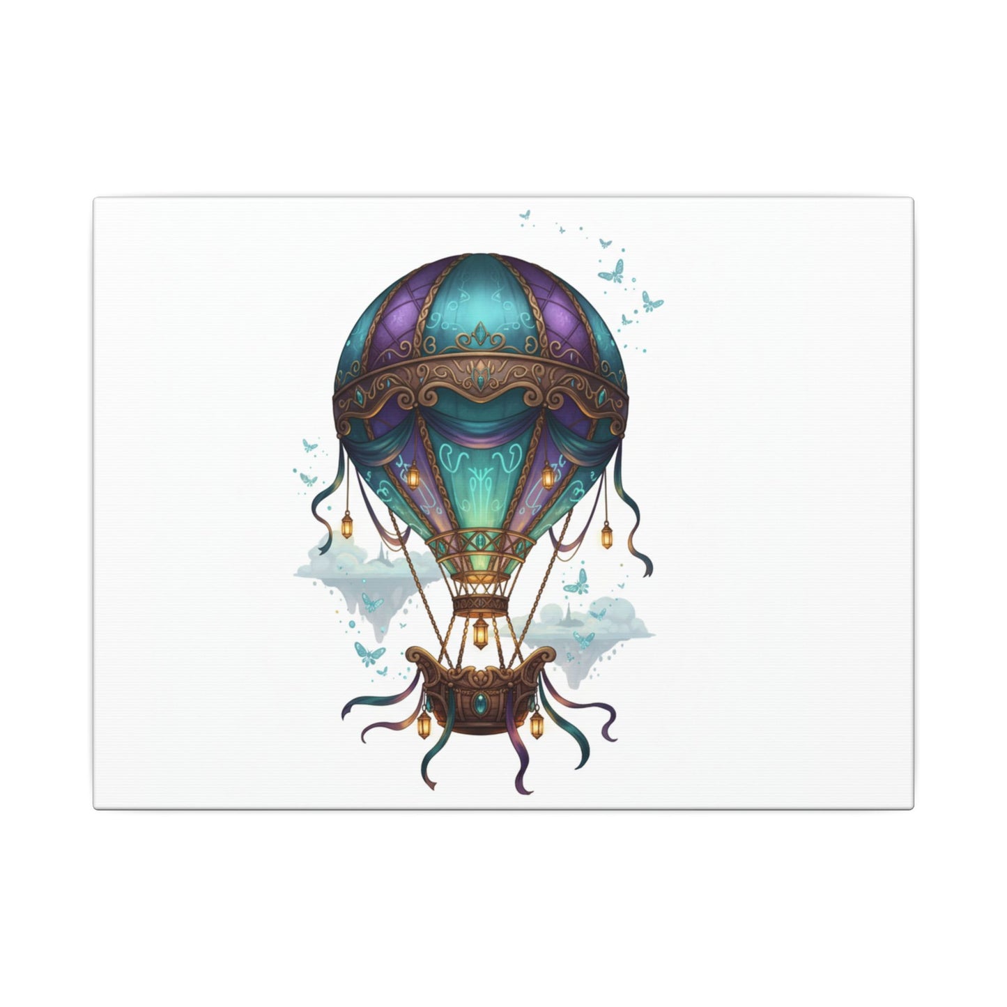 Steampunk Hot Air Balloon Matte Canvas Wall Art