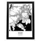 Poster con mapa de Busan - Corea del Sur. Láminas de ciudades de Asia con mares y ríos en color negro.-Artwork-Nacnic-A4-Marco Negro-Nacnic Estudio SL