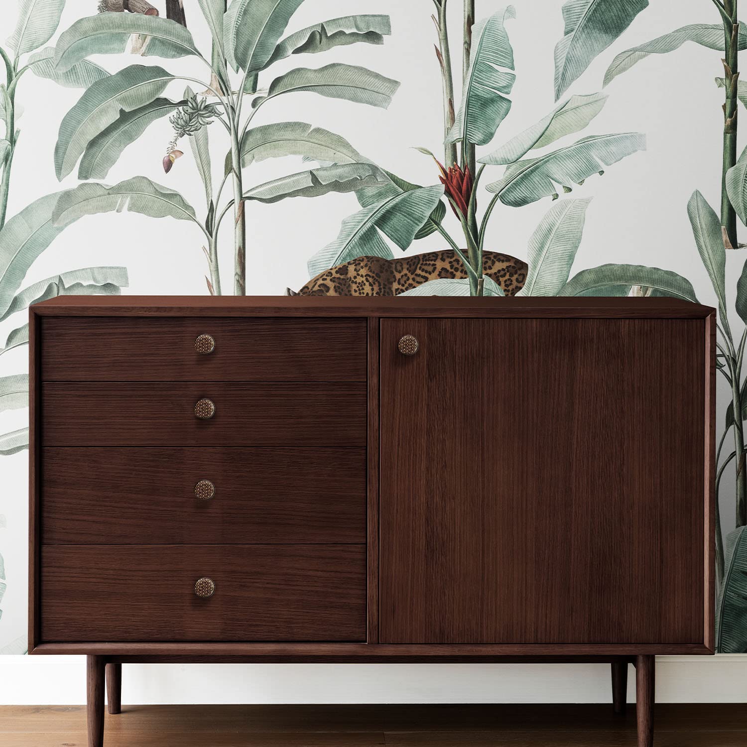 Set de 12 pomos tiradores de cerámica | Diseño geométrico en dorado y negro | Decoración elegante de muebles y armarios.-Nacnic-Nacnic Estudio SL