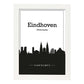 Poster con mapa de Eindhoven - Holanda. Láminas con Skyline de ciudades de Europa con sombra negra.-Artwork-Nacnic-A3-Marco Blanco-Nacnic Estudio SL
