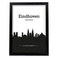 Poster con mapa de Eindhoven - Holanda. Láminas con Skyline de ciudades de Europa con sombra negra.-Artwork-Nacnic-A4-Marco Negro-Nacnic Estudio SL