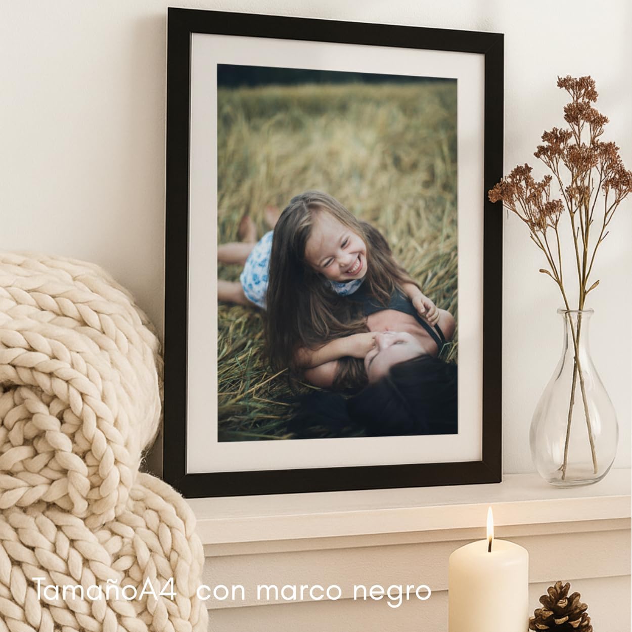 Cuadro personalizado con tu foto | Tu foto enmarcada | Regalo personalizado | Impresión digital de fotografia papel brillo | 100% Personalizable | Regalo para Bodas, Cumpleaños