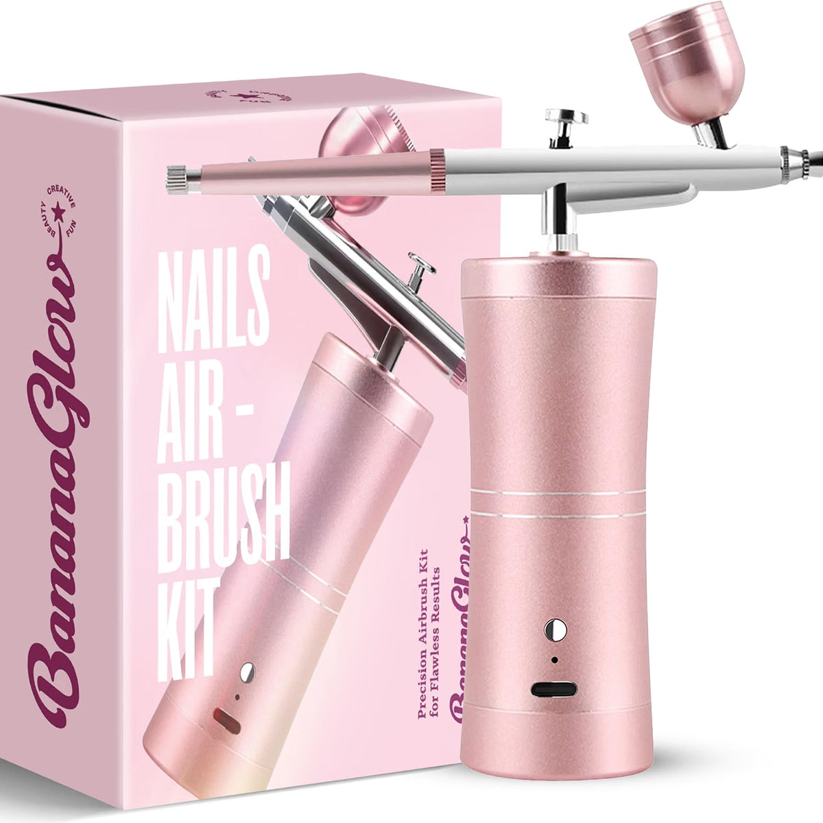 Kit de aerógrafo para uñas, portátil, inalámbrico, recargable, profesional, kit de aerógrafo con plantillas y herramientas de limpieza para artistas y técnicos