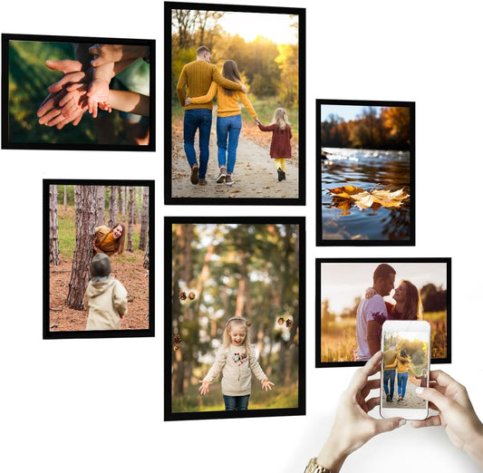 Cuadros personalizados con tu foto | Set de 6 cuadros |Tus fotos enmarcadas | Regalo personalizado | Impresión digital de fotografia papel brillo | 100% Personalizable |