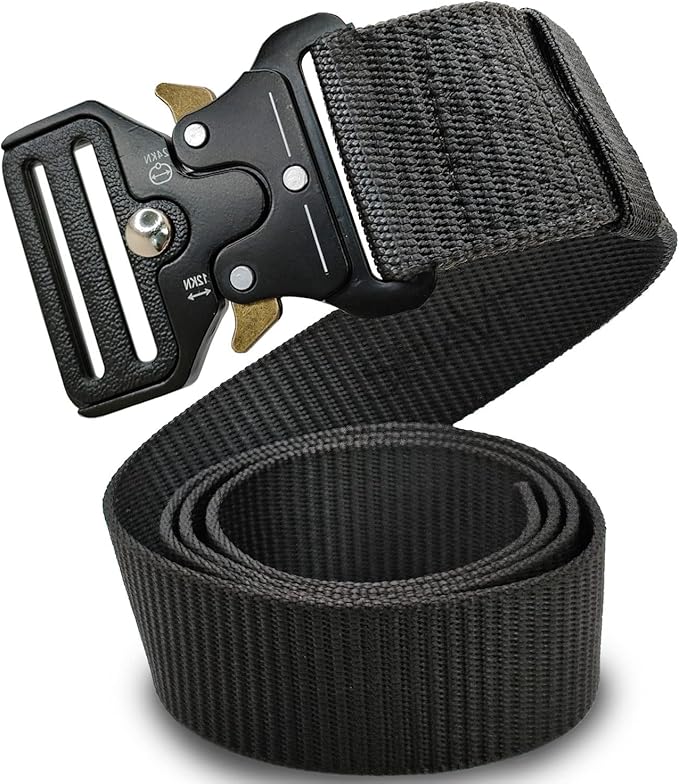 SHAVIT Cinturones tácticos para hombre, estilo militar, trabajo, senderismo, aparejadores, cinturón de nailon con hebilla de metal de liberación rápida