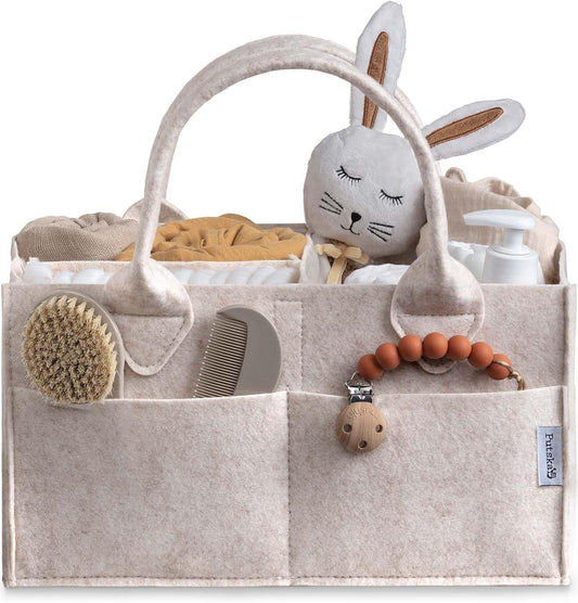 Putska Organizador De Pañales Para Bebé Cesta De Almacenamiento Para La Habitación De Los Niños, Artículos Imprescindibles Para La Lista De Regalos Y El Registro De Baby Shower - Moca, Pequeño