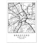 Lámina mapa de la ciudad Bradford estilo nordico en blanco y negro.-Artwork-Nacnic-A4-Sin marco-Nacnic Estudio SL