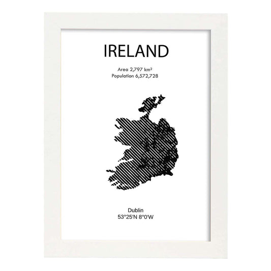 Poster de Irlanda. Láminas de paises y continentes del mundo.-Artwork-Nacnic-A4-Marco Blanco-Nacnic Estudio SL
