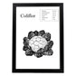 Poster de Coliflor. Láminas de frutas y verduras.-Artwork-Nacnic-A4-Marco Negro-Nacnic Estudio SL