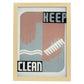 Poster vintage. Mantente Limpio. Higiene personal.-Artwork-Nacnic-A3-Marco Madera clara-Nacnic Estudio SL