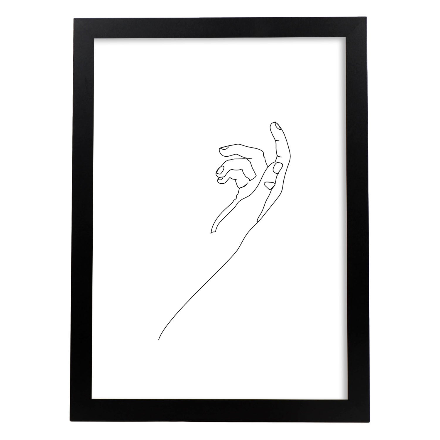 Posters de dibujos y bocetos a una linea. Lámina nordica de Mano ven.-Artwork-Nacnic-A3-Marco Negro-Nacnic Estudio SL