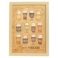 Posters de cervezas y chupitos. Lámina de Tipos de cervezas. Posters de alcohol y bebidas para bares.-Artwork-Nacnic-A3-Marco Madera clara-Nacnic Estudio SL