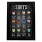 Posters de cervezas y chupitos. Lámina de Tipos de chupitos. Posters de alcohol y bebidas para bares.-Artwork-Nacnic-A3-Marco Negro-Nacnic Estudio SL