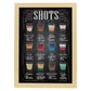 Posters de cervezas y chupitos. Lámina de Tipos de chupitos. Posters de alcohol y bebidas para bares.-Artwork-Nacnic-A3-Marco Madera clara-Nacnic Estudio SL