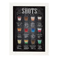 Posters de cervezas y chupitos. Lámina de Tipos de chupitos. Posters de alcohol y bebidas para bares.-Artwork-Nacnic-A3-Marco Blanco-Nacnic Estudio SL