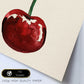 Poster cuadrado de Cereza sabrosa. Lámina de frutas y verduras de forma cuadrada, ilustrada con dibujos a color.-Artwork-Nacnic-Nacnic Estudio SL
