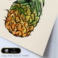 Poster cuadrado de Piña para todos. Lámina de frutas y verduras de forma cuadrada, ilustrada con dibujos a color.-Artwork-Nacnic-Nacnic Estudio SL