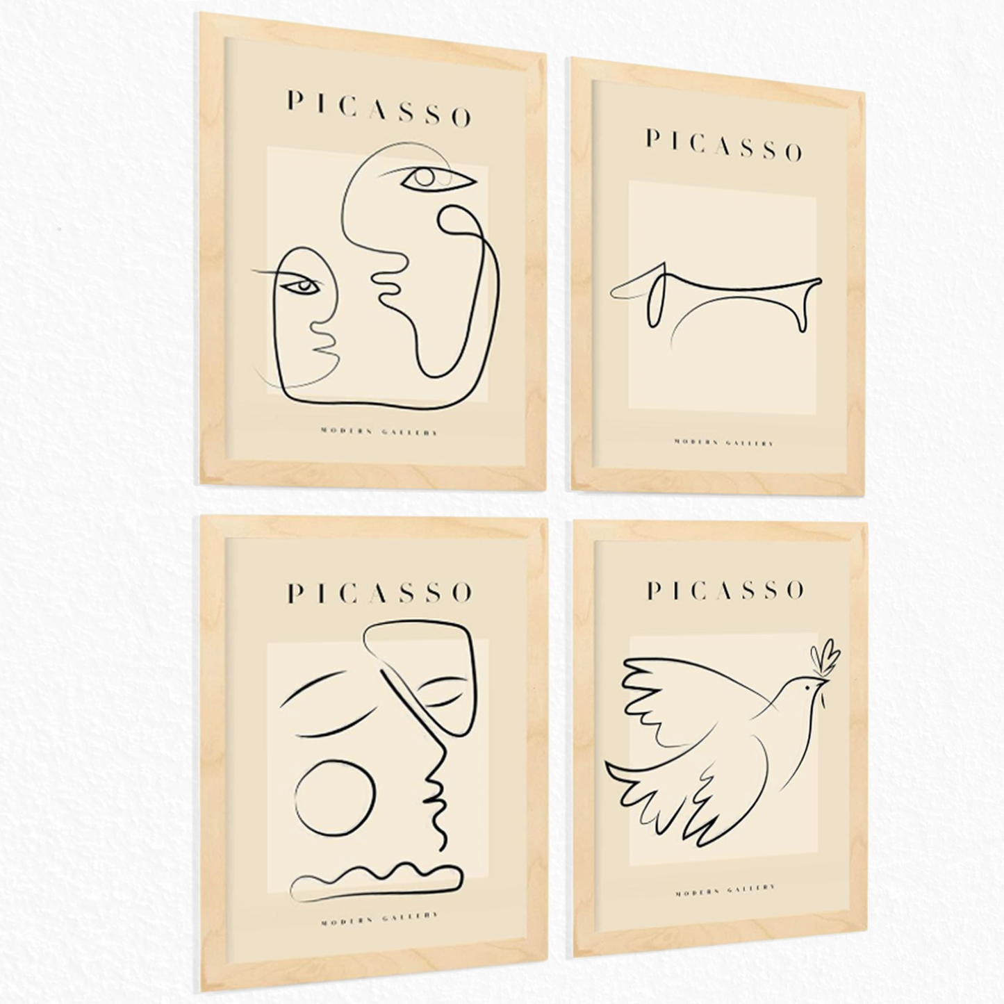 Conjunto de 4 Laminas Picasso Colección de Linea Paz Nacnic