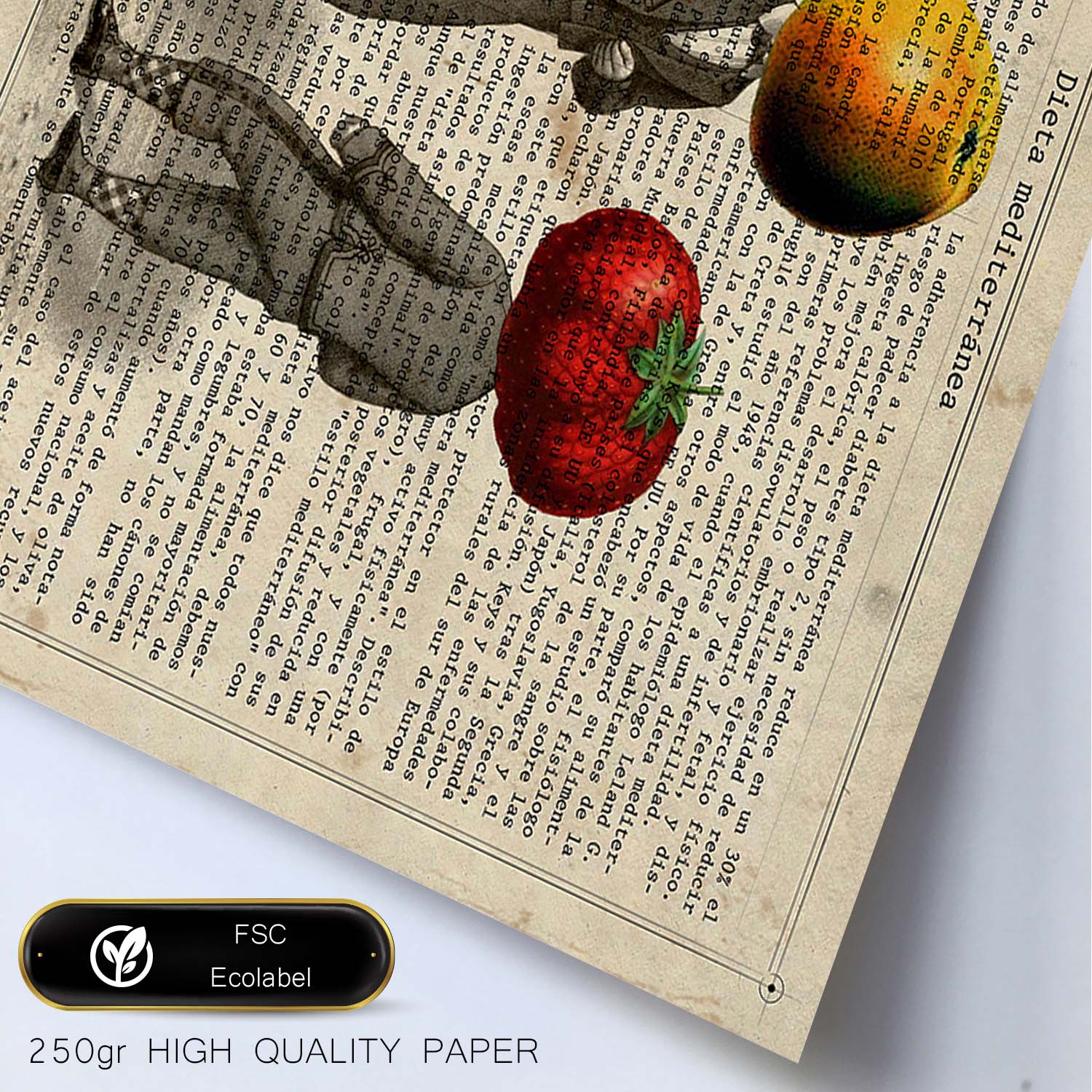 Poster de verduras humanas. Lámina Padre e hijos. Cuadros de humanos con cabezas de verdura.-Artwork-Nacnic-Nacnic Estudio SL