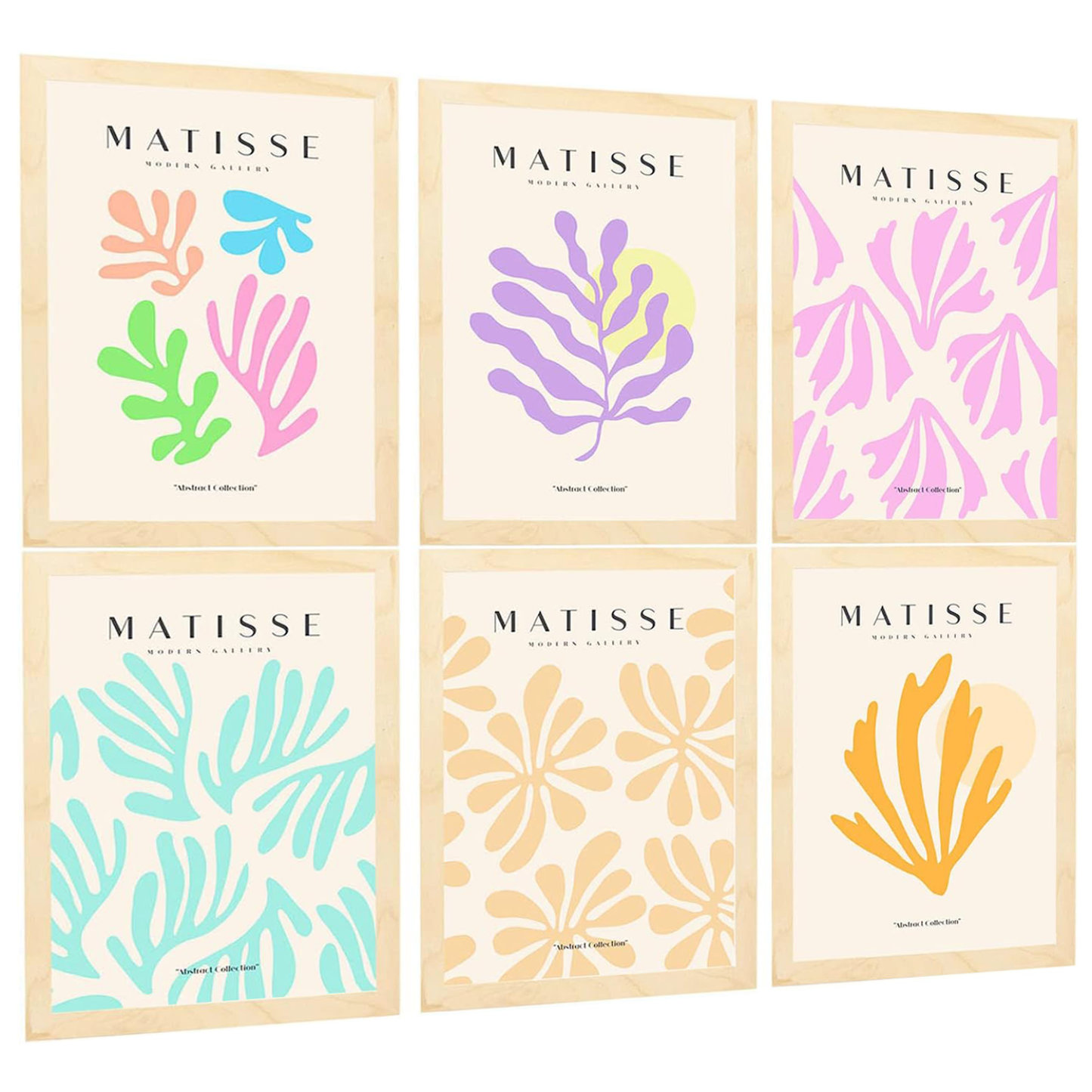Set de 6 Láminas Artísticas de Matisse en Colores Pastel de Nacnic