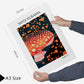 Set de 6 láminas estilo Yayoi Kusama con setas, olas, flores y peces en colores oscuros y patrones de lunares para decorar hogar, oficina o tienda – 2 grandes y 4 medianos