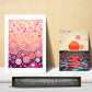 Set de 6 pósters estilo pop art japonés con ilustraciones de puntos y olas inspiradas en Yayoi Kusama en tonos rosa, naranja y azul para hogar moderno o tienda, 2 grandes y 4 medianos