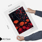 Set de 6 pósters estilo pop art japonés con ilustraciones de puntos y olas inspiradas en Yayoi Kusama en tonos rosa, naranja y azul para hogar moderno o tienda, 2 grandes y 4 medianos