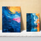 Lamina Abstracta en Azul Oro Turquesa