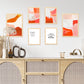 Abstract colors orange red white shapes