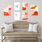 Abstract colors orange red white shapes