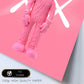 Set de 6 pósters Kaws modernos para pared estilo urbano pop art en colores rosa, negro, rojo y amarillo – ideal para salón, oficina o tienda – muñecos Kaws, frases atrevidas, diseño contemporáneo