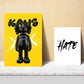 Set de 6 pósters Kaws modernos para pared estilo urbano pop art en colores rosa, negro, rojo y amarillo – ideal para salón, oficina o tienda – muñecos Kaws, frases atrevidas, diseño contemporáneo