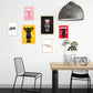 Set de 6 pósters Kaws modernos para pared estilo urbano pop art en colores rosa, negro, rojo y amarillo – ideal para salón, oficina o tienda – muñecos Kaws, frases atrevidas, diseño contemporáneo
