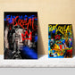 Set de 6 pósters icónicos de Basquiat estilo graffiti pop art con coronas, retratos y colores vibrantes para decorar hogar, oficina, estudio o tienda – 2 grandes y 4 medianos